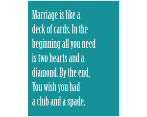 Marriage Is Deck of Cards LM1020